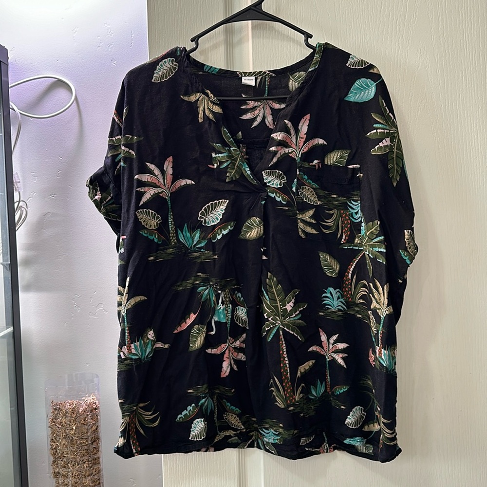 Black tropical blouse